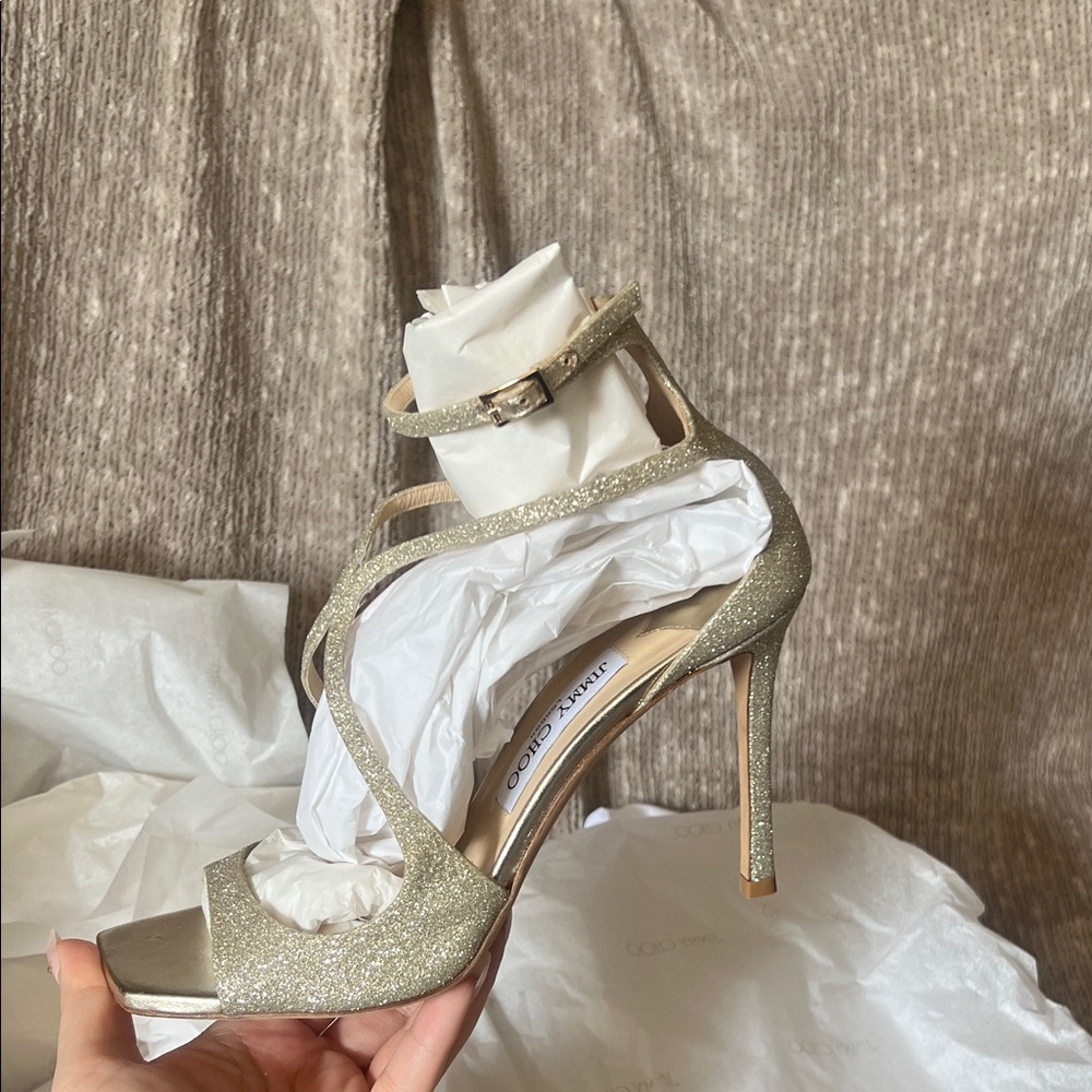 Jimmy Choo Azia 95 Platinum Ice Women's Heels